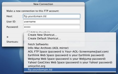OS-X FTP Fetch config shortcut