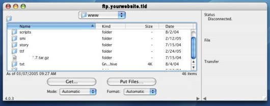 OS-X FTP Fetch main